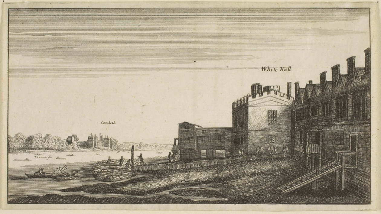 Udsigt over Lambeth Palace fra floden ved Whitehall Stairs af Wenceslaus Hollar