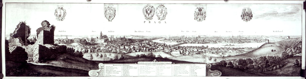Udsigt over Prag, 1649 af Wenceslaus Hollar