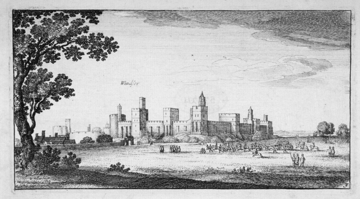 Udsigt over Windsor Castle, Berkshire, 1644 af Wenceslaus Hollar