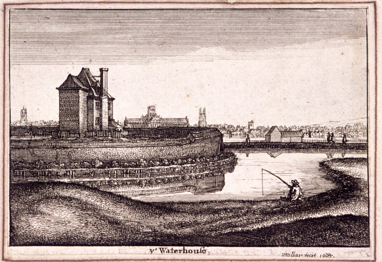 Udsigt over området omkring New River Head, Finsbury, London, 1665 af Wenceslaus Hollar