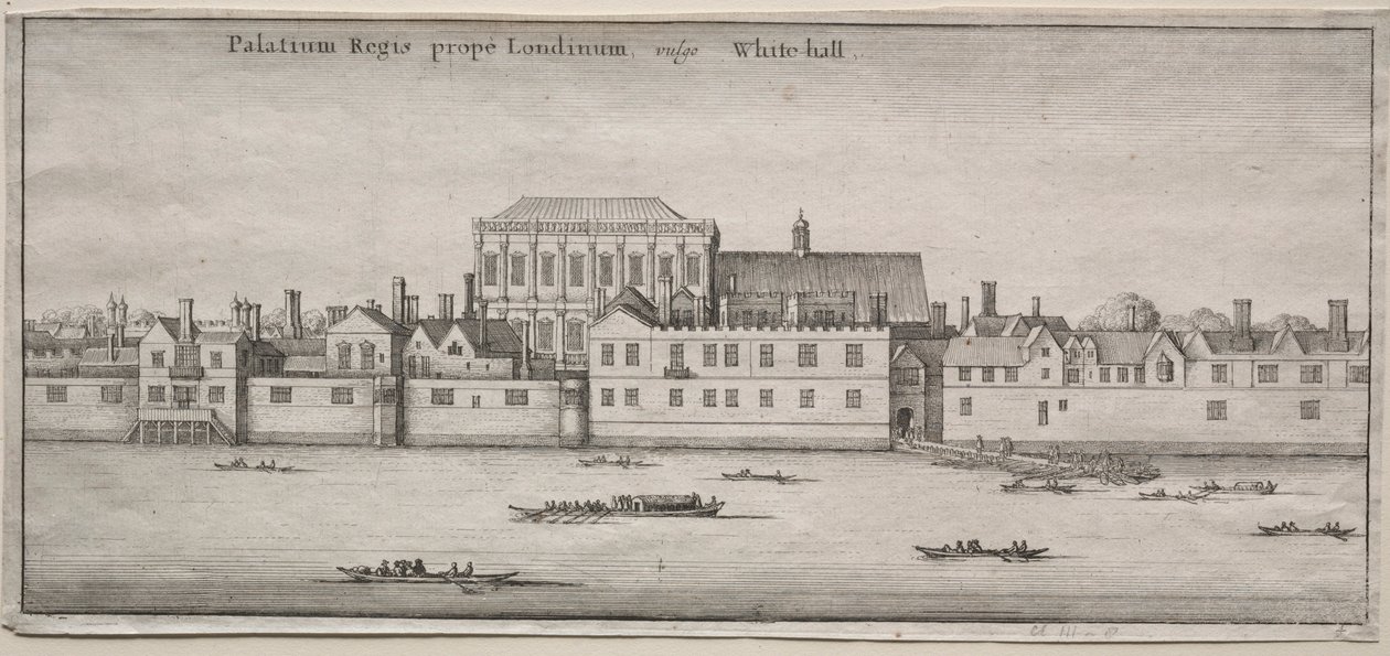 Udsigt over London: Whitehall fra floden. af Wenceslaus Hollar