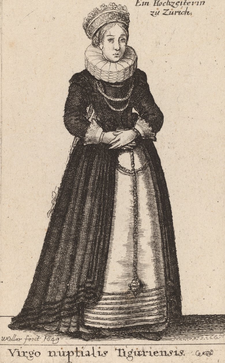 Jomfru fra det tiguriske bryllup, 1649. af Wenceslaus Hollar