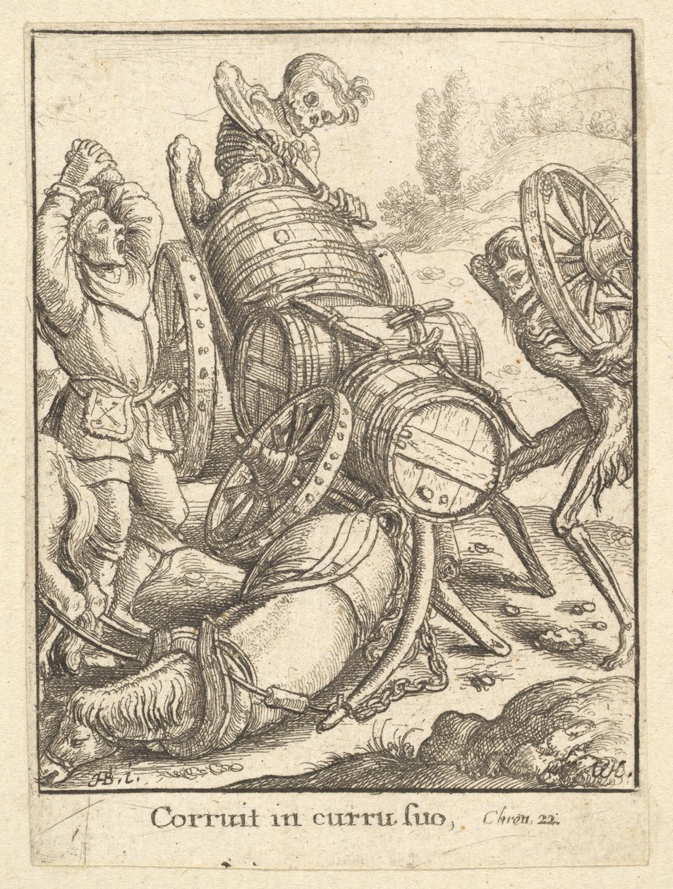 Waggoner, fra Dødedansen, 1651. af Wenceslaus Hollar