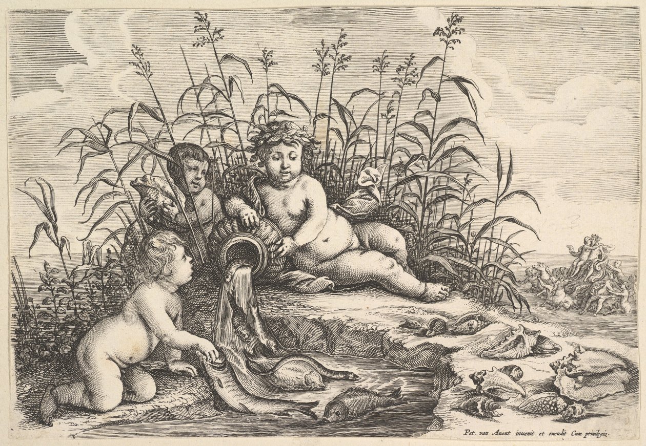 Vand De fire elementer, ca. 1647. af Wenceslaus Hollar