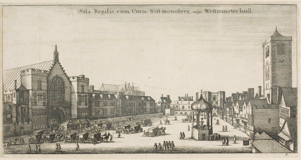 Westminster Hall (New Palace Yard and the Clock House) af Wenceslaus Hollar