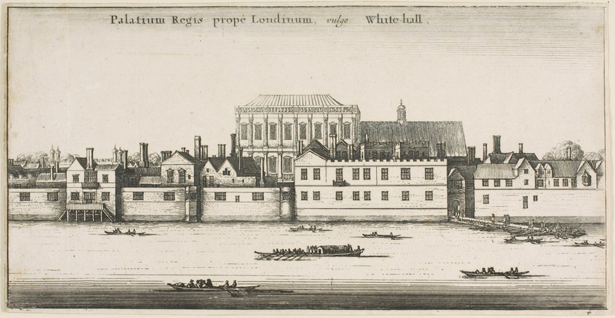Whitehall fra floden af Wenceslaus Hollar