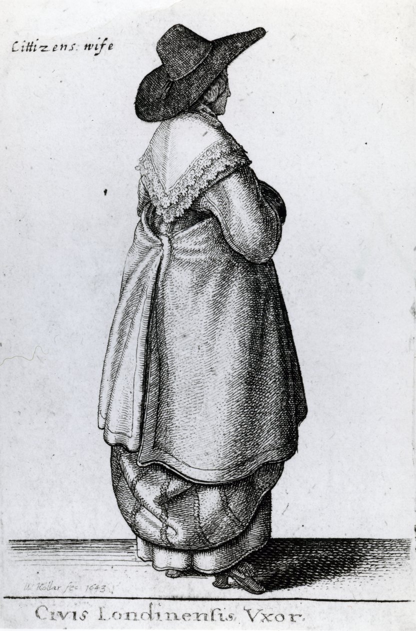 Hustru til en borger i London, 1643 af Wenceslaus Hollar