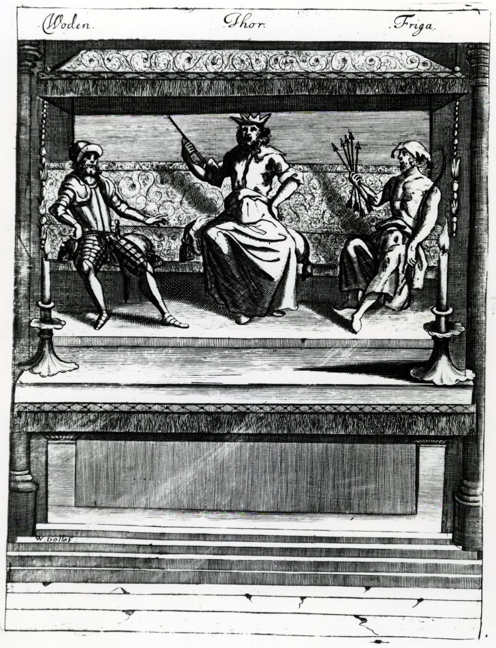 Woden, Thor og Friga af Wenceslaus Hollar