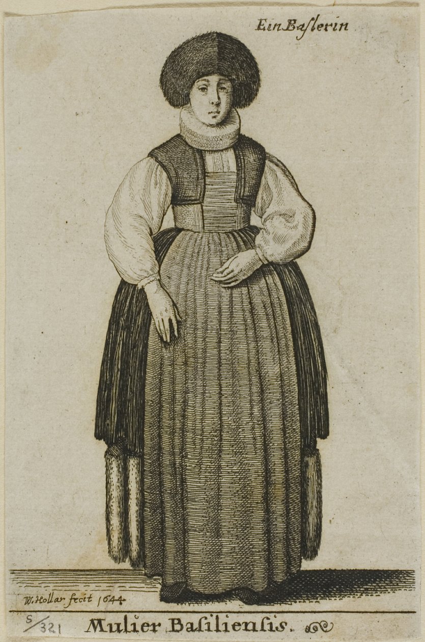 Kvinde fra Basel af Wenceslaus Hollar