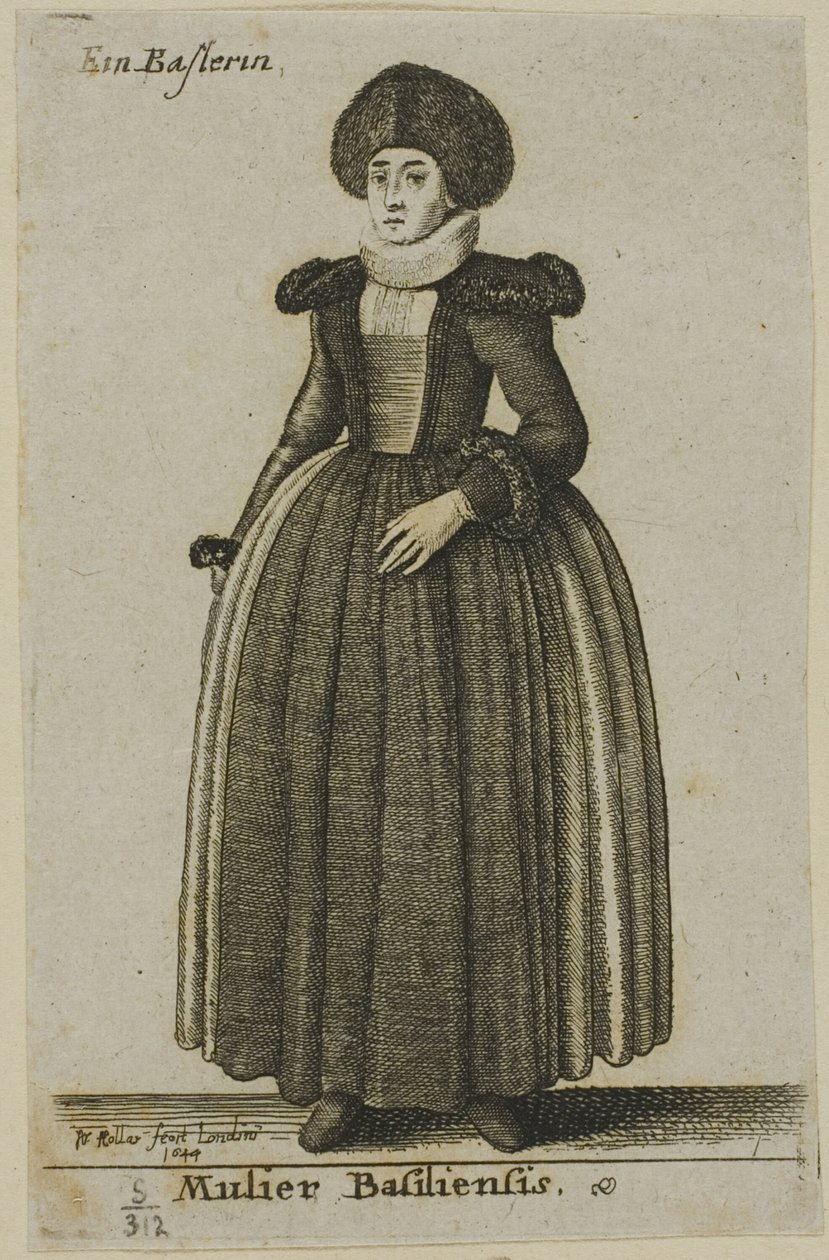 Kvinde fra Basel af Wenceslaus Hollar