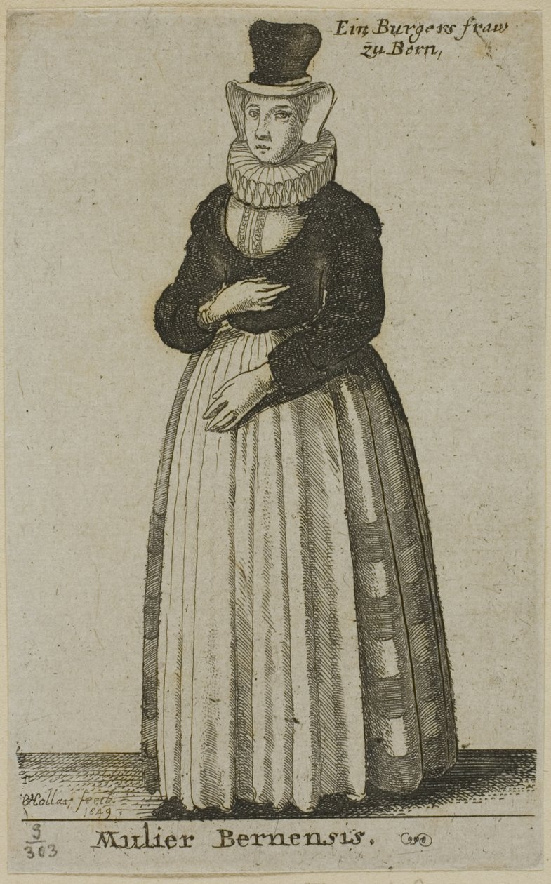 Kvinde fra Bern af Wenceslaus Hollar