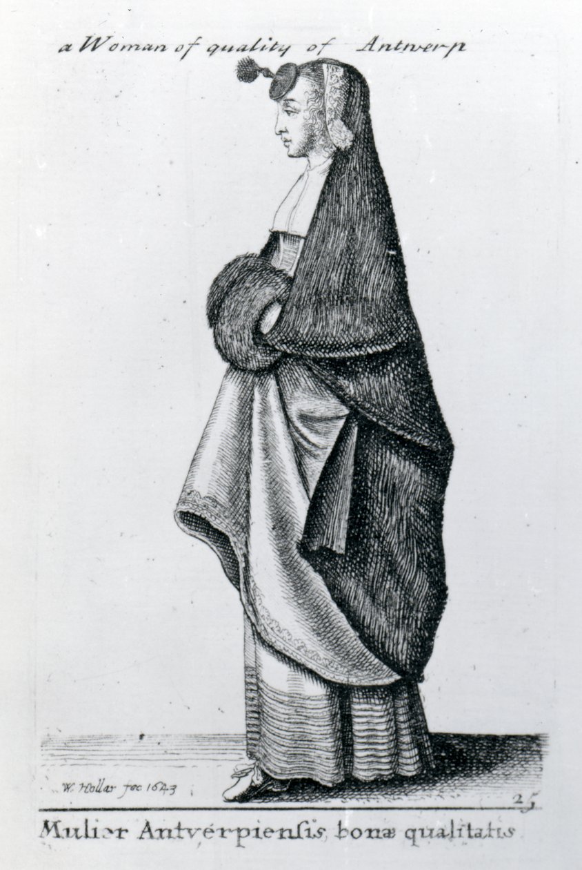 Kvinde af kvalitet fra Antwerpen, 1643 af Wenceslaus Hollar