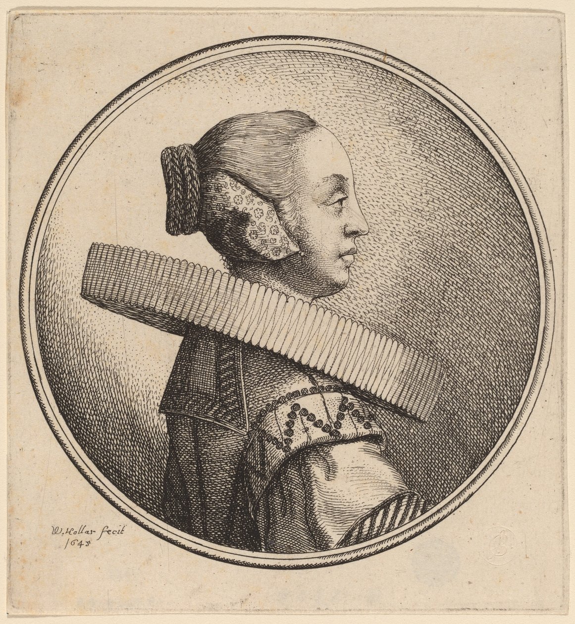 Kvinde med en Ruff i profil af Wenceslaus Hollar