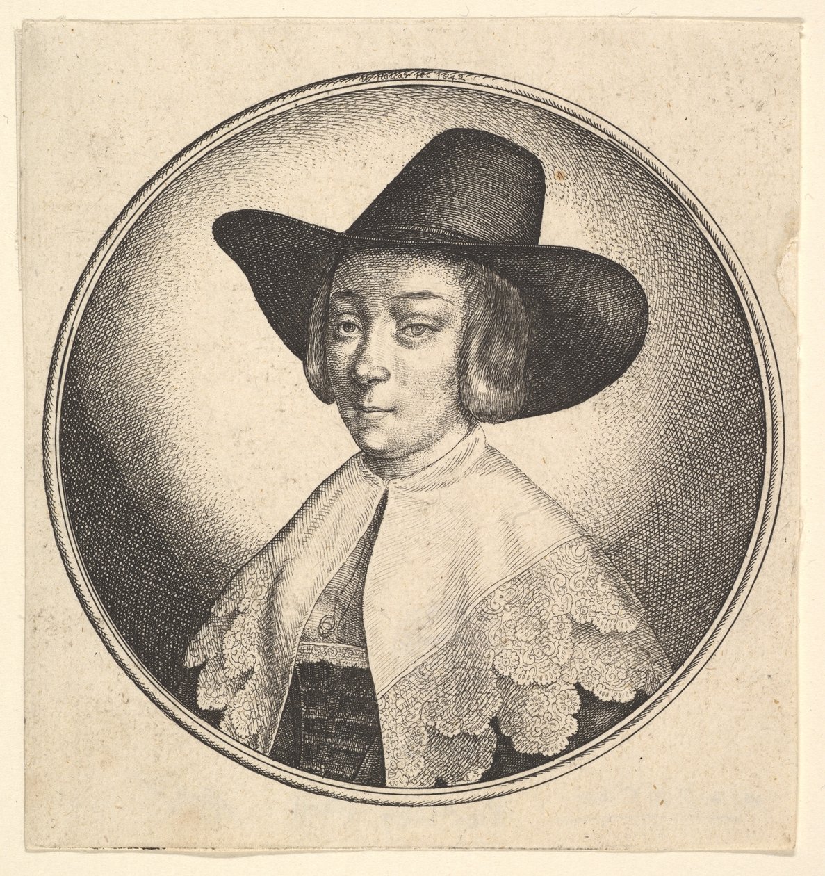 Kvinde med bredskygget hat, 1642. af Wenceslaus Hollar