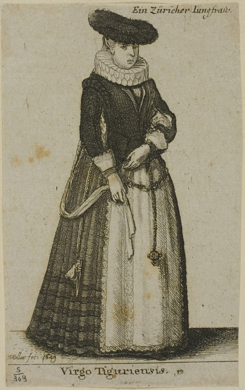 Ung Zürich kvinde af Wenceslaus Hollar