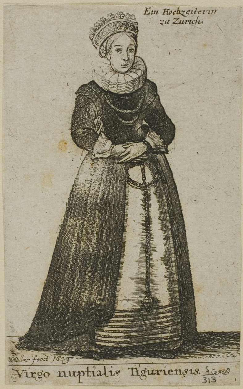 Zürich kvinde i brudekjole af Wenceslaus Hollar
