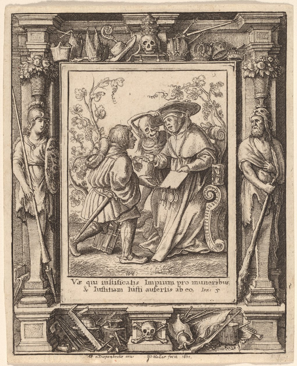 Kardinal af Wenceslaus Hollar after Hans Holbein the Younger after Abraham van Diepenbeeck