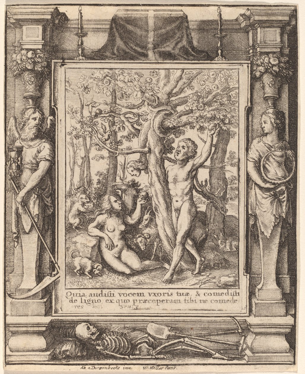 Edens Have af Wenceslaus Hollar after Hans Holbein the Younger after Abraham van Diepenbeeck