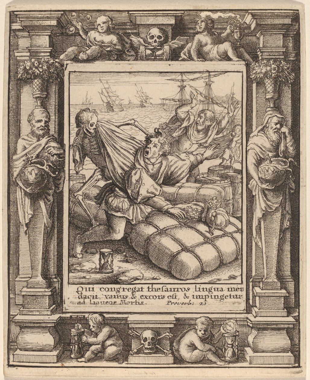 Købmand af Wenceslaus Hollar after Hans Holbein the Younger after Abraham van Diepenbeeck