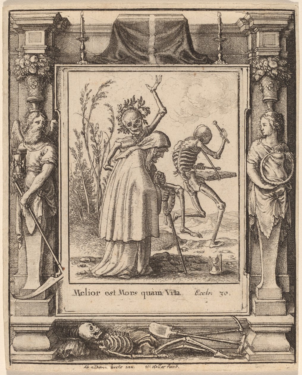 Gammel dame af Wenceslaus Hollar after Hans Holbein the Younger after Abraham van Diepenbeeck
