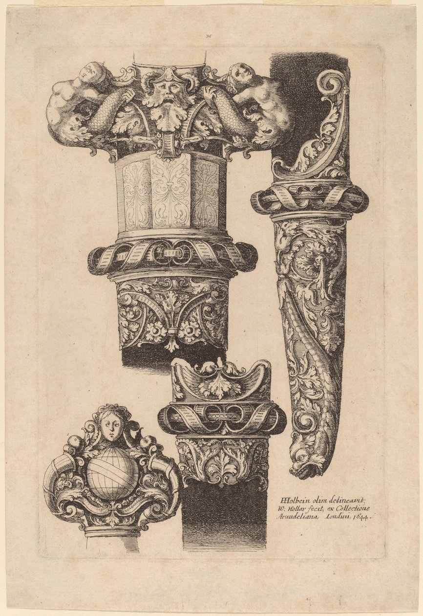 Ornament til en dolk og skede af Wenceslaus Hollar after Hans Holbein the Younger