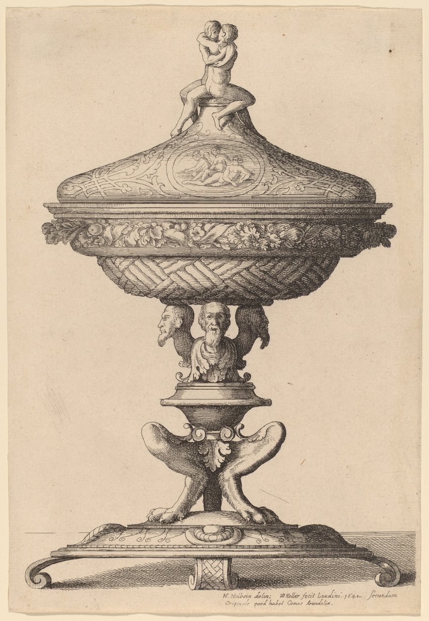 Udsmykket bæger af Wenceslaus Hollar after Hans Holbein the Younger