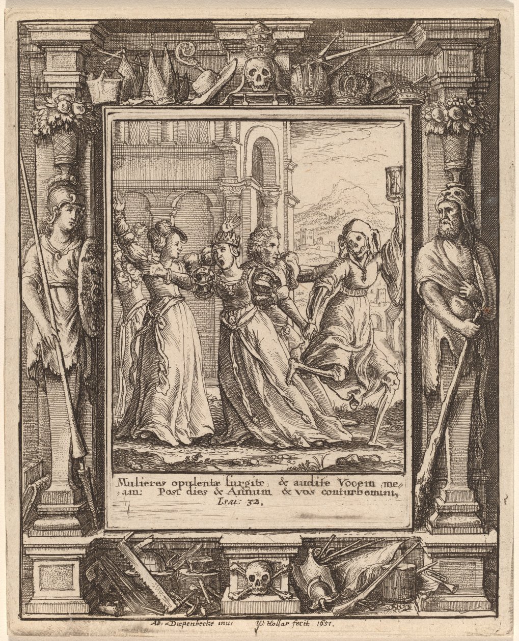 Dronning af Wenceslaus Hollar after Hans Holbein the Younger after Abraham van Diepenbeeck