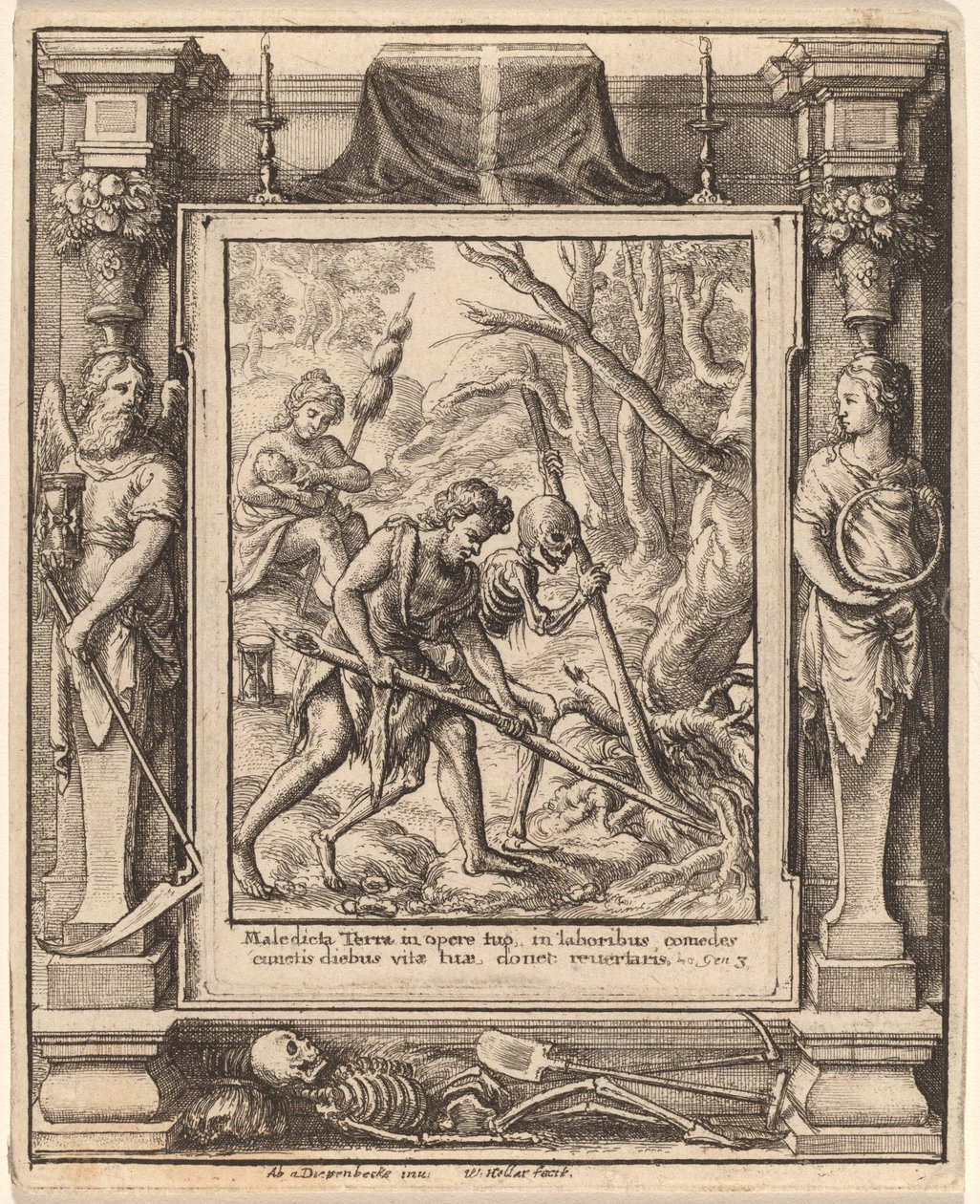 Da Adam Delved af Wenceslaus Hollar after Hans Holbein the Younger after Abraham van Diepenbeeck