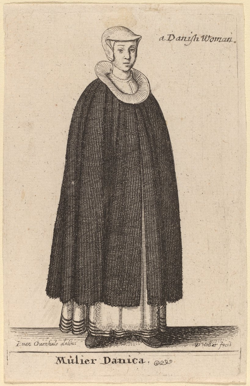 En dansk kvinde af Wenceslaus Hollar after Hendrik J. van Craenhals