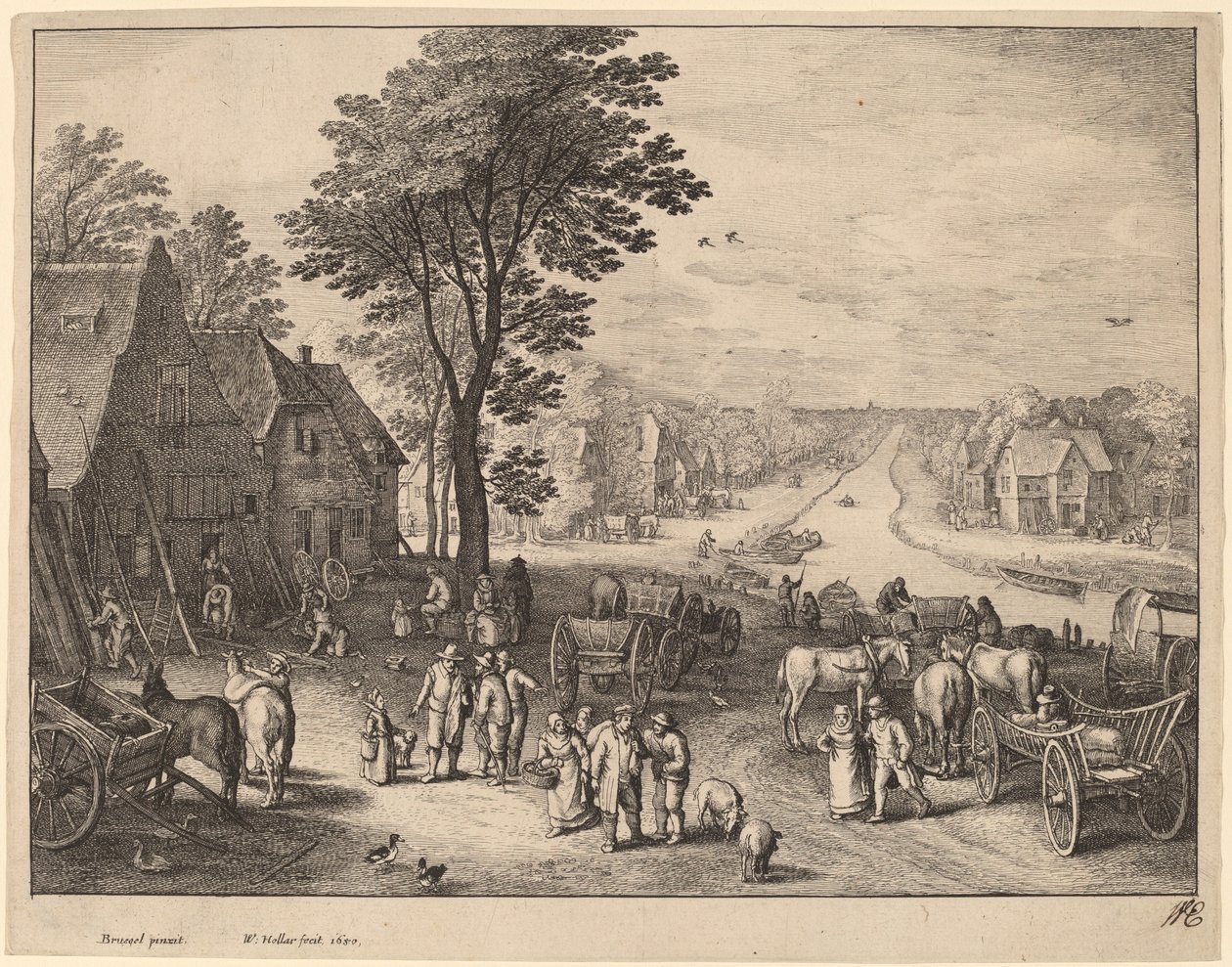 Kanalen af Wenceslaus Hollar after Pieter Brueghel the Younger