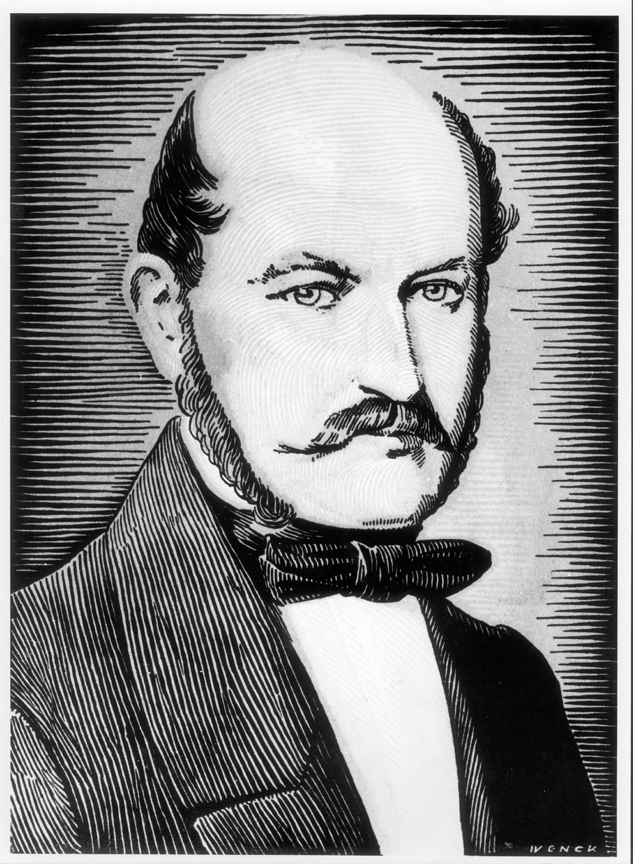 Portræt af Ignacz Semmelweiss (1818-1865) (bw foto) af Wenck