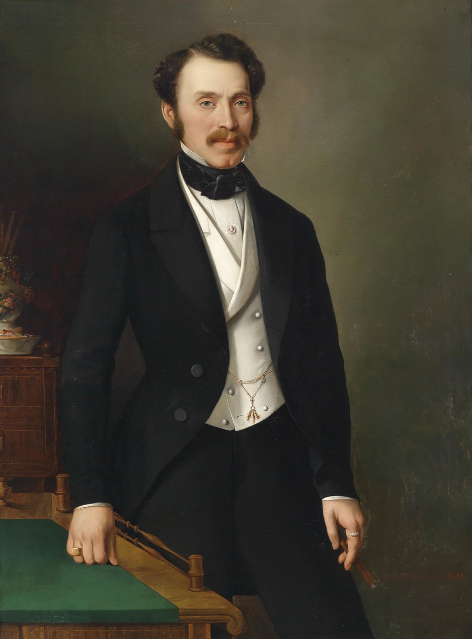 Et herres knæ ved et skrivebord af Wenzel Gowitsch