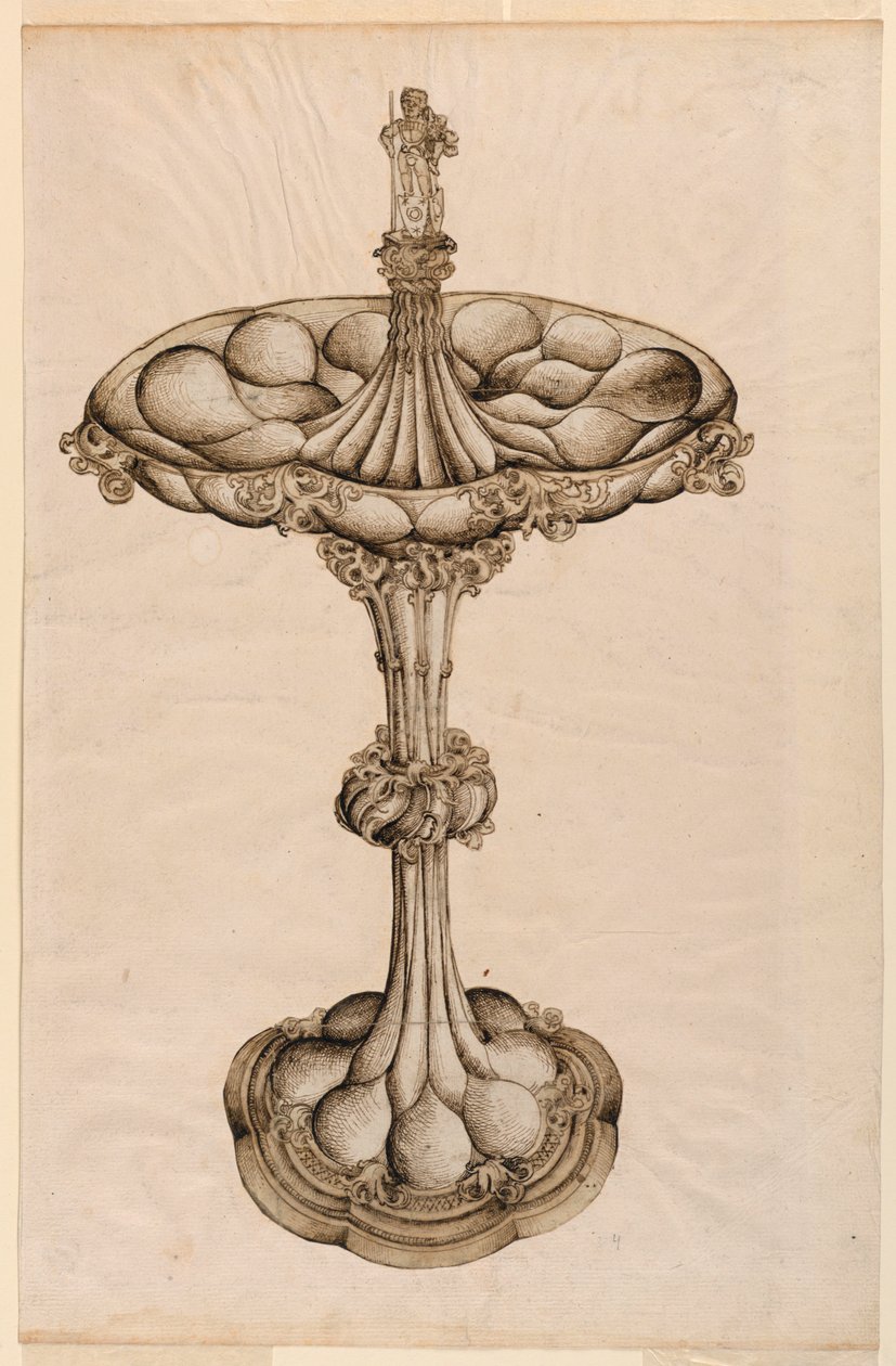Tegning, midterstykke i sølv, 1498 af Wenzel von Olmütz