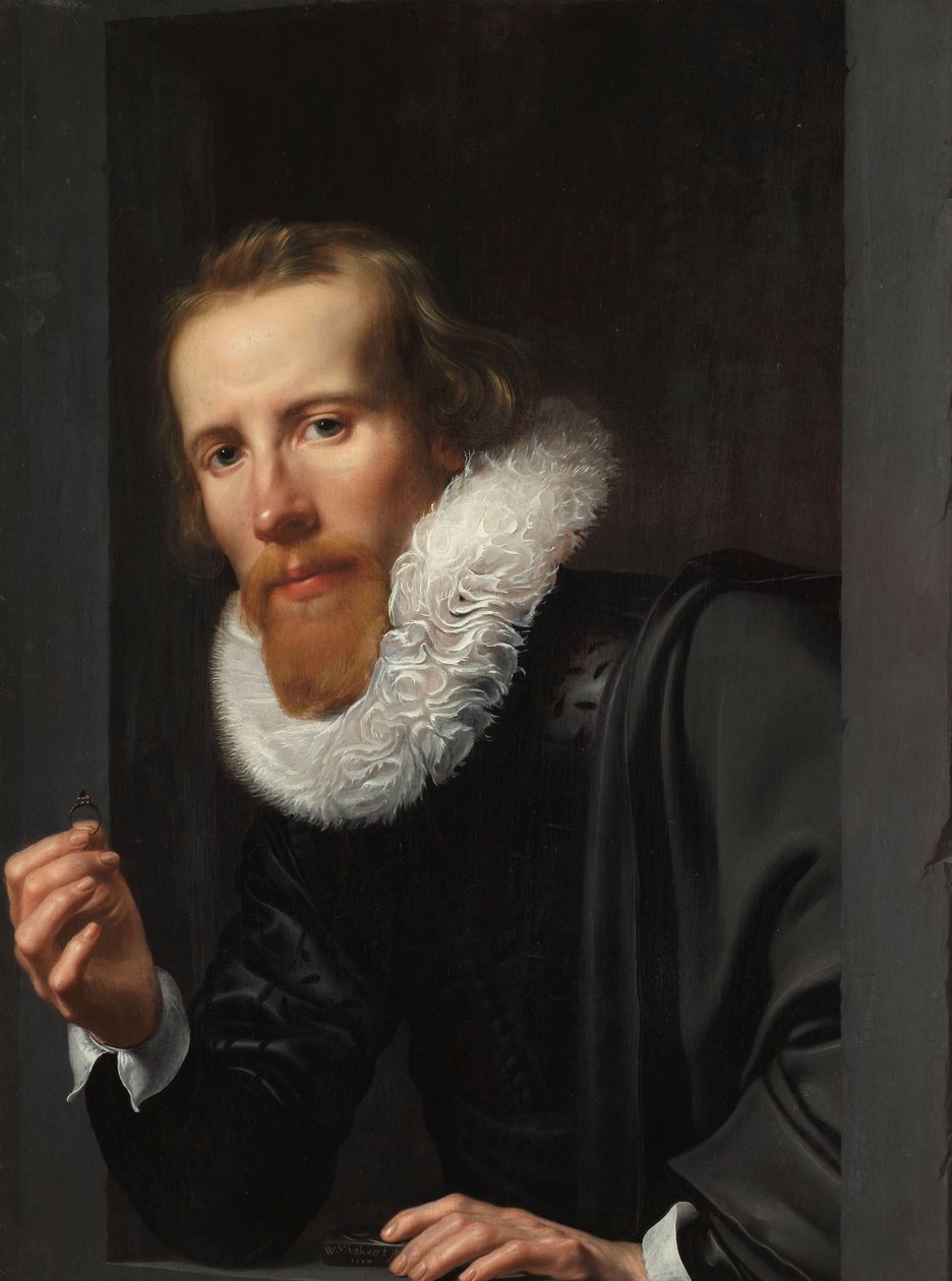 Portræt af en guldsmed, sandsynligvis Bartholomeus Jansz van Assendelft, 1617 af Werner van den Valckert