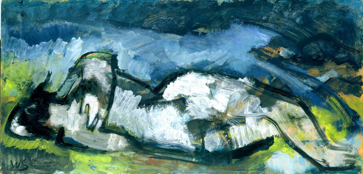Nat, 1961 (olie og tempera på panel) af Werner Scholz