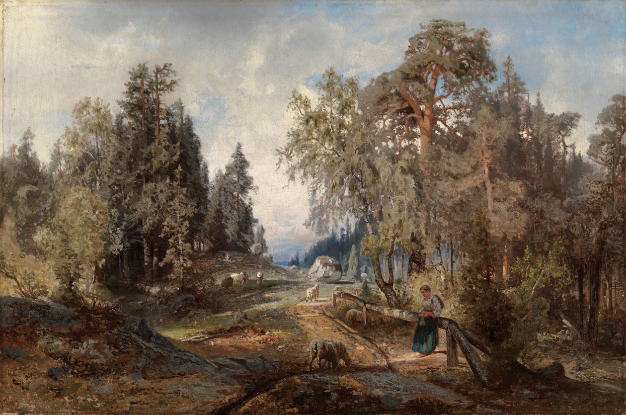Landskab med får af Werner Holmberg