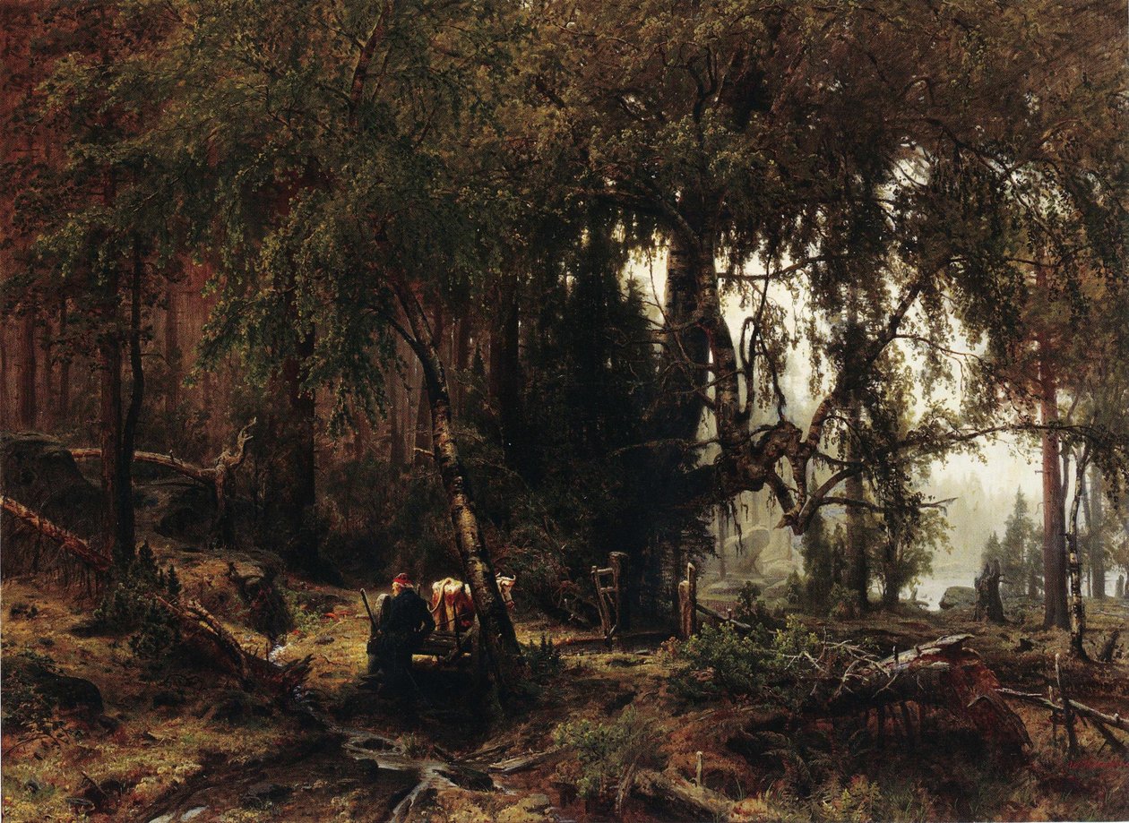 Skov i regnvejr af Werner Holmberg