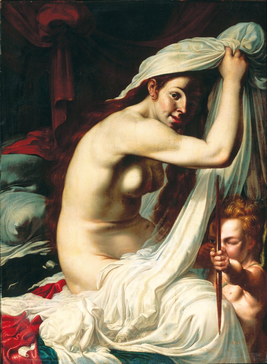 Venus og Amor af Werner Jacobsz van den Valckert