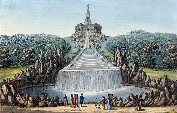 The Cascades (håndfarvet radering) af Werner Kobold
