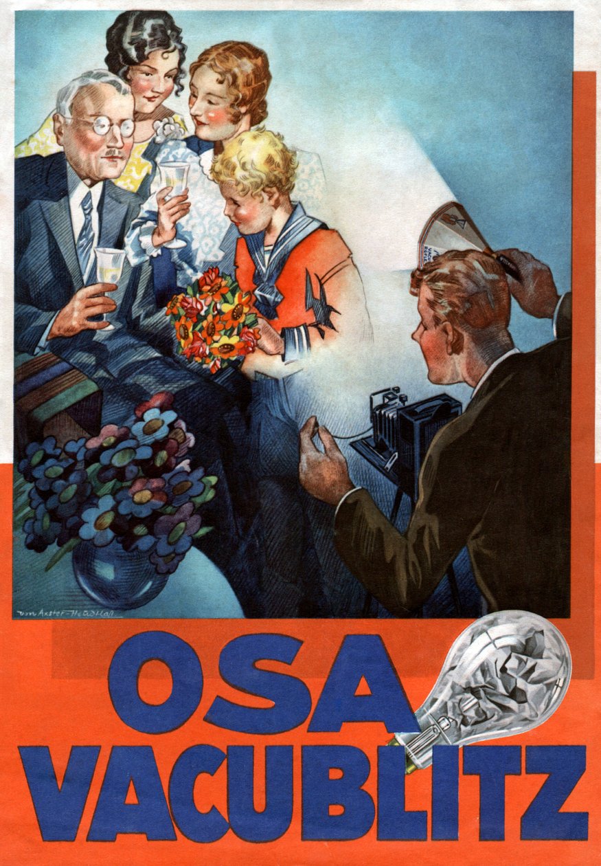 Reklame for mærket OSRAM, ca. 1935 (illustration) af Werner von Axster Heudtlass