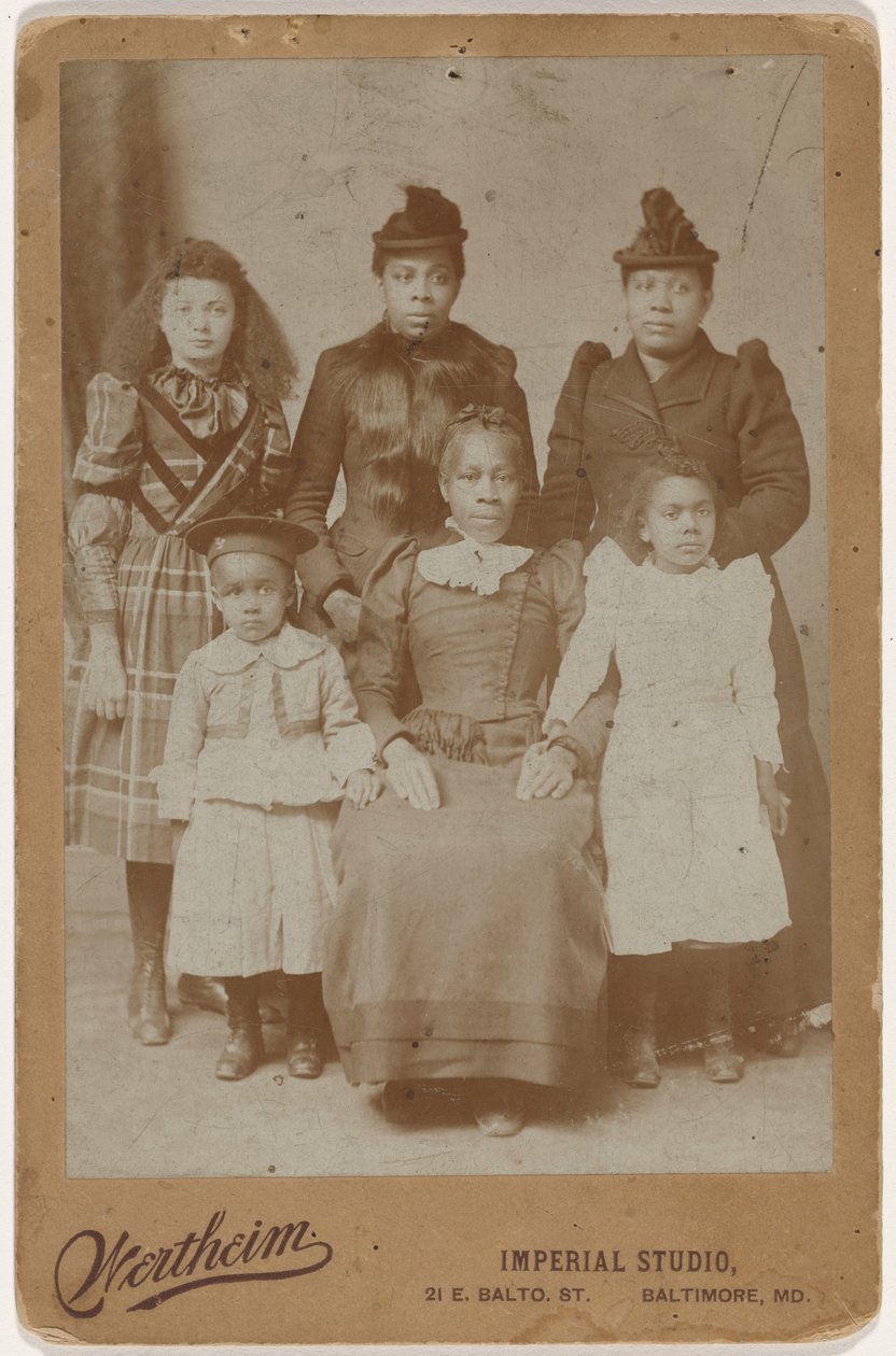 Portræt af en familie, ca. 1895 (foto) af Wertheim Imperial Studio
