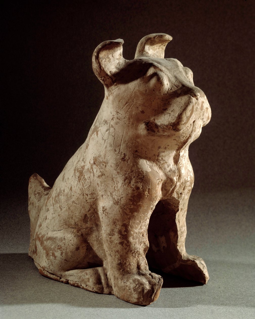 Kinesisk kunst: terracotta molosse. Begravelsesstatuette fra Han-tiden (206 f.Kr.-220 e.Kr.). Paris, Cernuschi-museet af Western Han Dynasty Chinese School