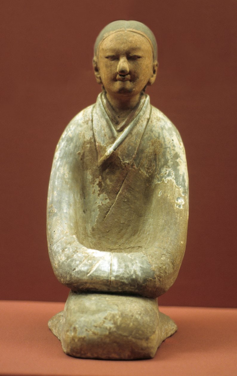 Kvinde sidder på sine hæle, 206 f.Kr.-8 e.Kr af Western Han Dynasty Chinese School