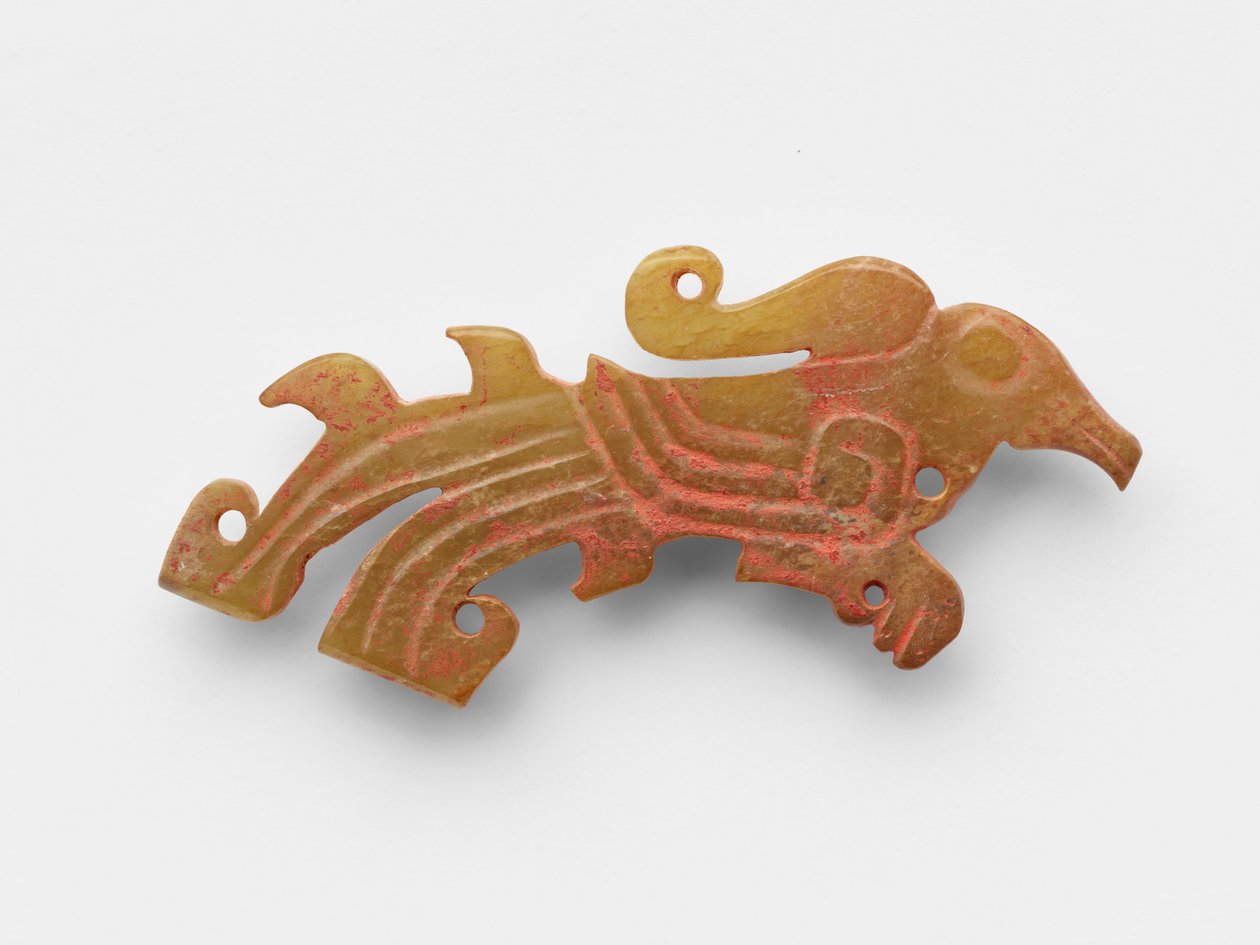 Vedhæng i form af en fugl, ca. 1050-c. 950 f.Kr. (jade, nefrit) af Western Zhou Dynasty Chinese School