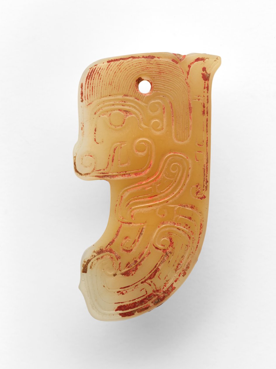 Vedhæng i form af en fisk, ca. 1000-tallet f.Kr. (jade, nefrit) af Western Zhou Dynasty Chinese School