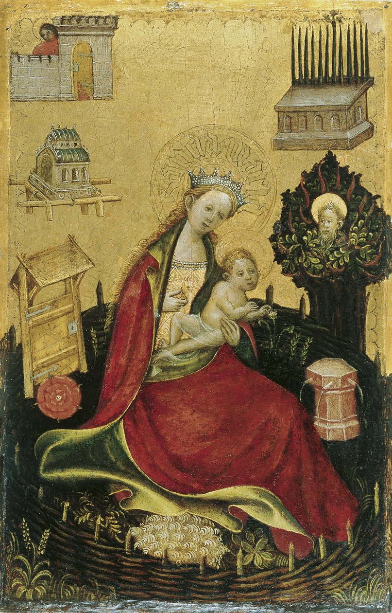 Jomfruen og barnet i Hortus Conclusus af Westphalian Master