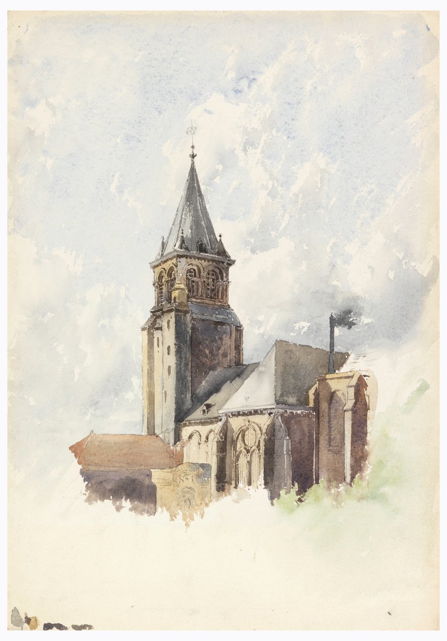 Tegning, Saint Germain-des-Prés, Paris, ca. 1887 af Whitney Warren Jr.