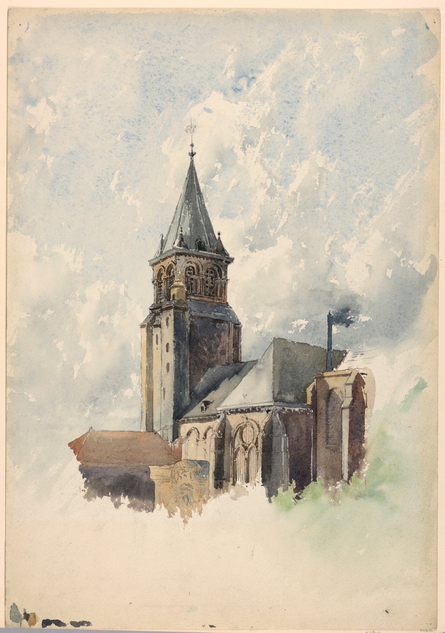 Tegning, Saint Germain-des-Prés, Paris, ca. 1887 af Whitney Warren Jr.