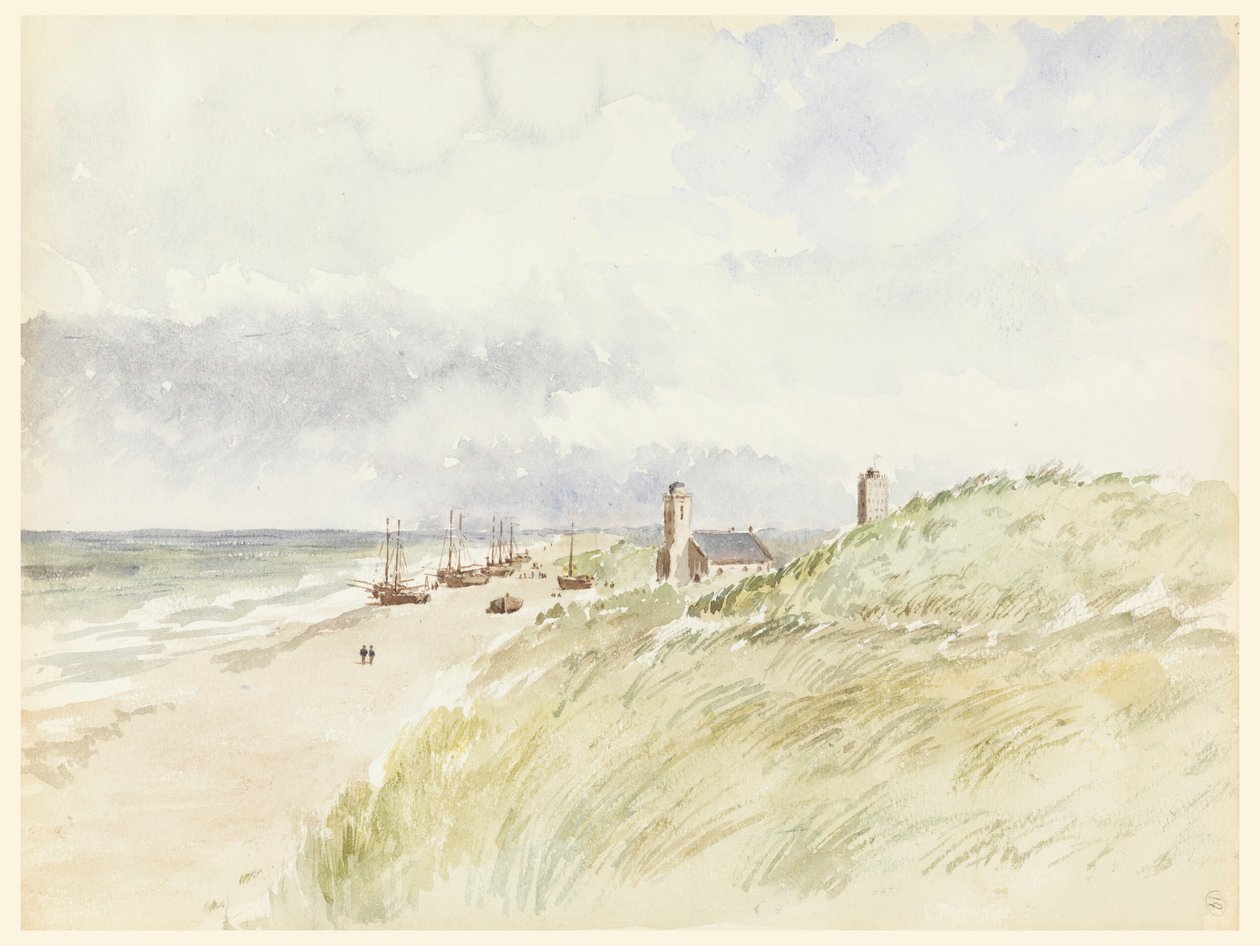 Tegning, Kysten ved Kativigh, Holland, 21. august 1887 af Whitney Warren Jr.