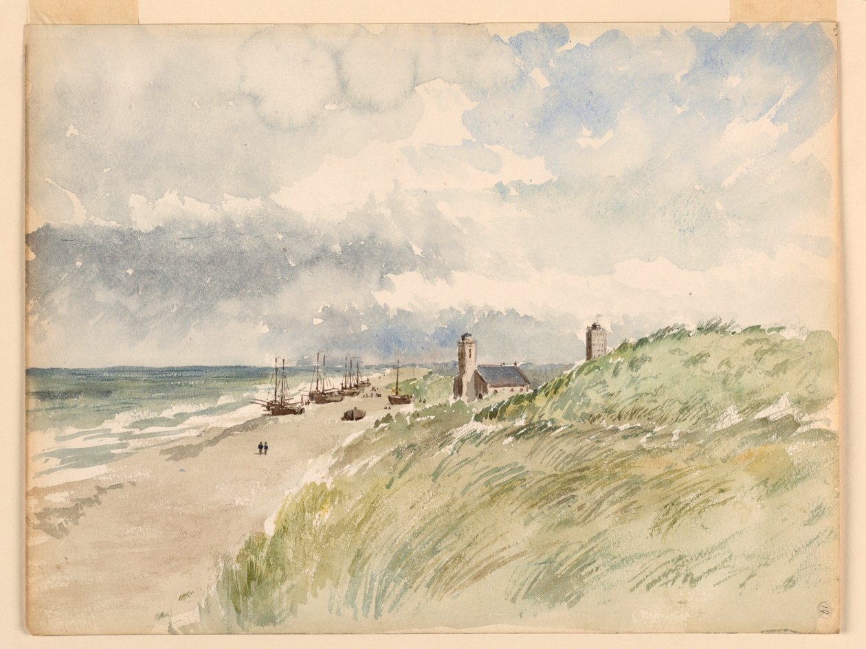 Tegning, Kysten ved Kativigh, Holland, 21. august 1887 af Whitney Warren Jr.